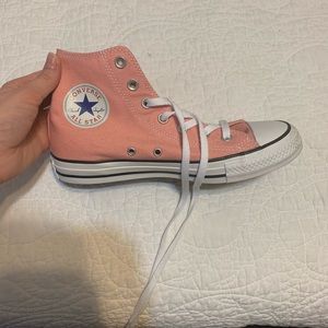 Never Worn Pink Converse High Tops